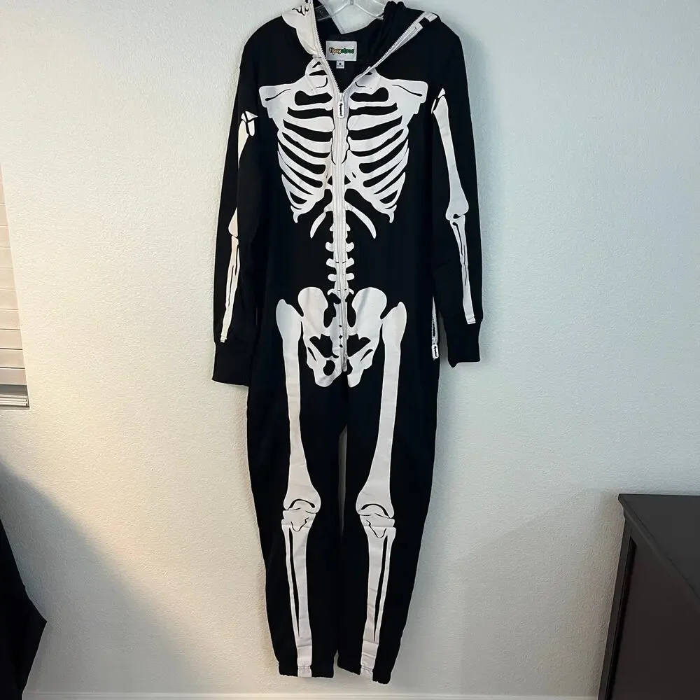 Tipsy elves skeleton full zip one piece unisex outfit NWT medium - Picture 1 of 8